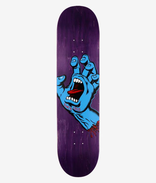 SANTA CRUZ SCREAMING HAND 8.375" TAVOLA DA SKATEBOARD (PURPLE)