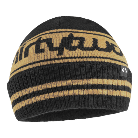 THIRTY TWO - DOUBLE BEANIE - BLACK/TAN