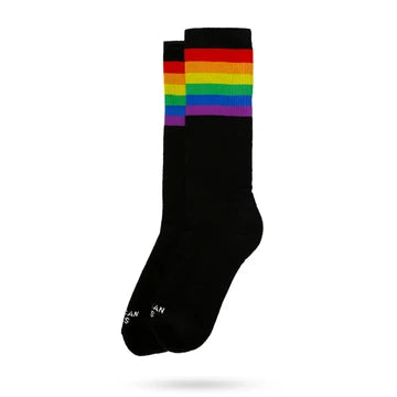 AMERICAN SOCKS MID HIGH RAINBOW PRIDE BLACK