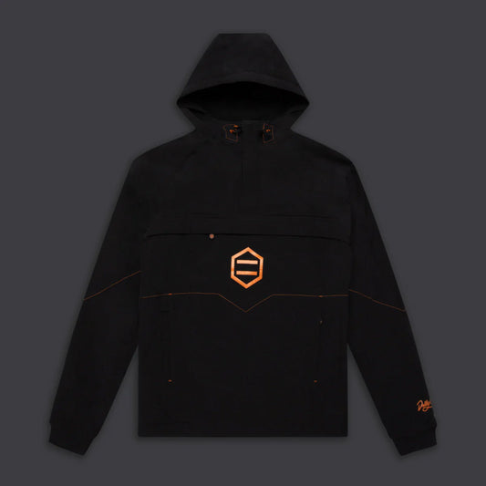 DOLLY NOIRE Anorak Jacket Black & Orange