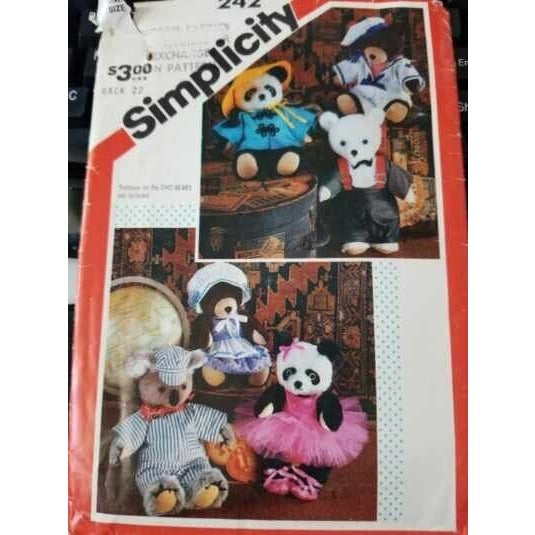 Pattern Simplicity # 242 Chic Bears Clothing Pattern