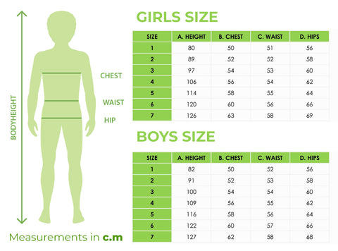 kids size chart boys and girls