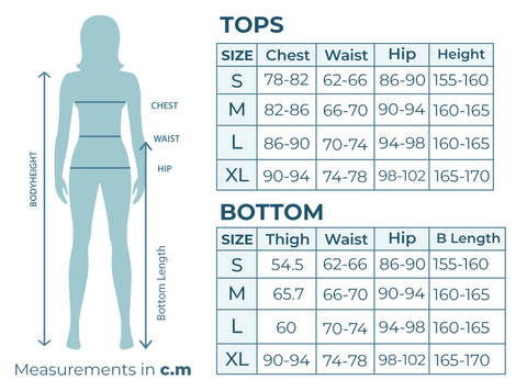 ladies body size chart