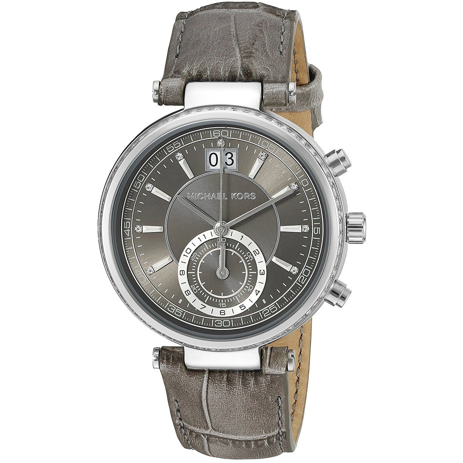 Michael Kors Sawyer Grey Dial Grey Leather Ladies Watch MK2432  Busy Bee  Jewelry