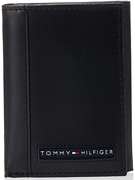 tommy hilfiger men's leather cambridge trifold wallet