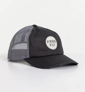 Free Fly Low Pro Badge Trucker Hat in Washed Navy - Martin Running Company
