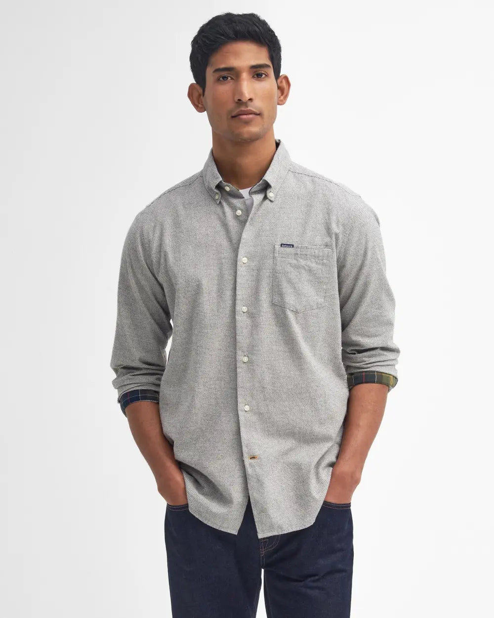 Barbour Turner Tailored Long-Sleeved Shirt in Olive