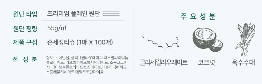 프리미엄 플레인 원단, 1매물티슈답례품