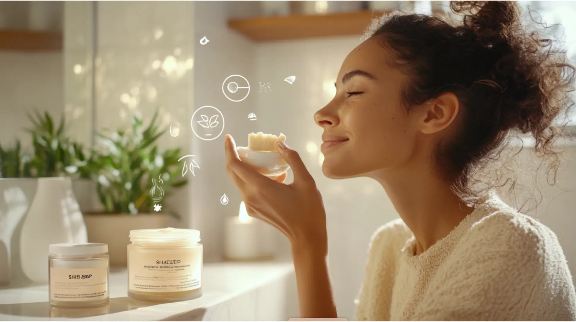 Shea butter on acne-prone skin for calming and moisturizing benefits