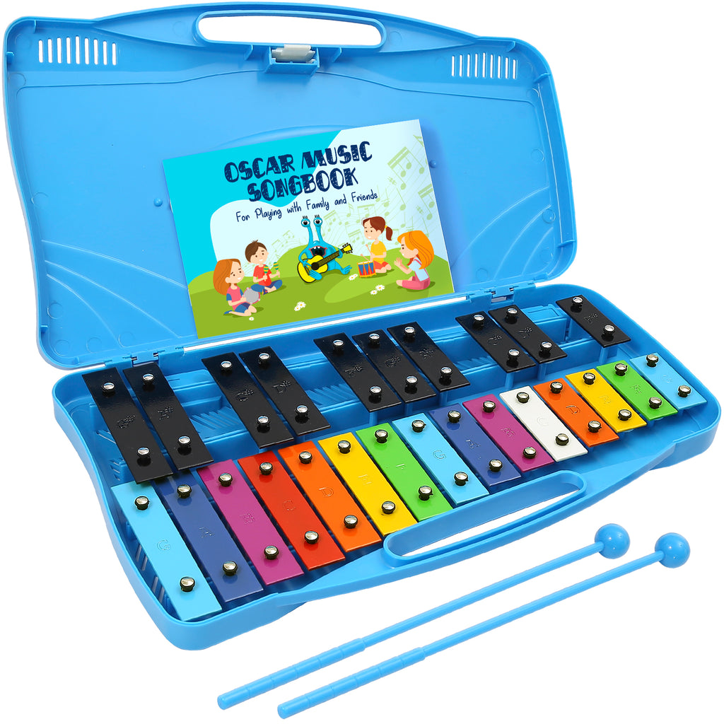  Professional Wooden Soprano Full Size Glockenspiel Xylophone  with 27 Metal Keys - Musical Instrument for Adults & Kids - Includes 2  Wooden Beaters/Mallets : Musical Instruments