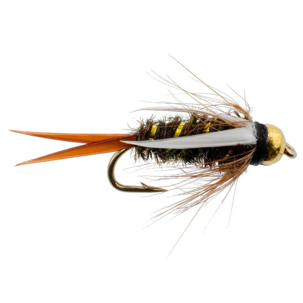 Fly Fishing Flies - Bead Head Prince Nymph - Set of 6 Wet Trout Flies