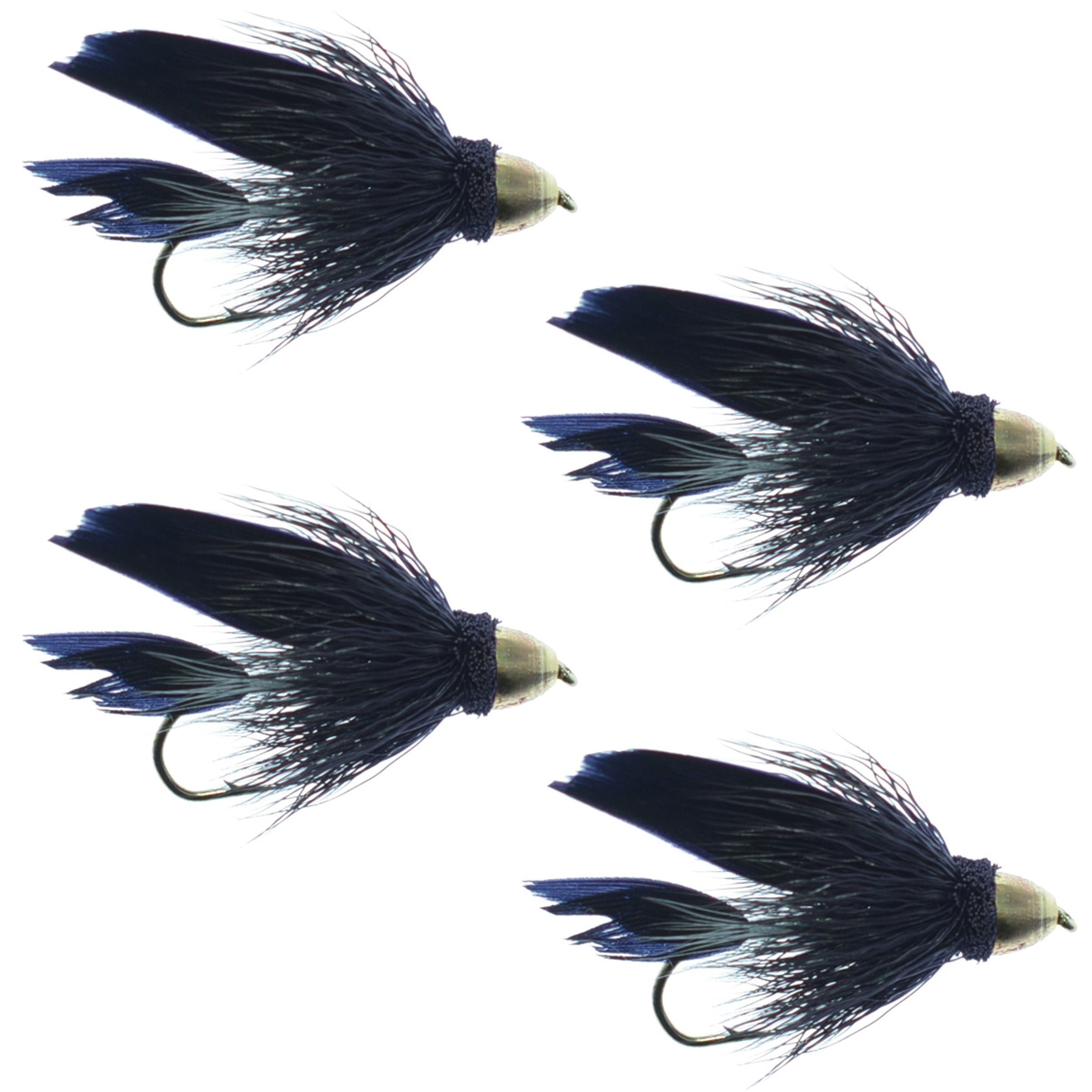 Cone Head Black Muddler Minnow Fly Fishing Flies - Classic Streamers 