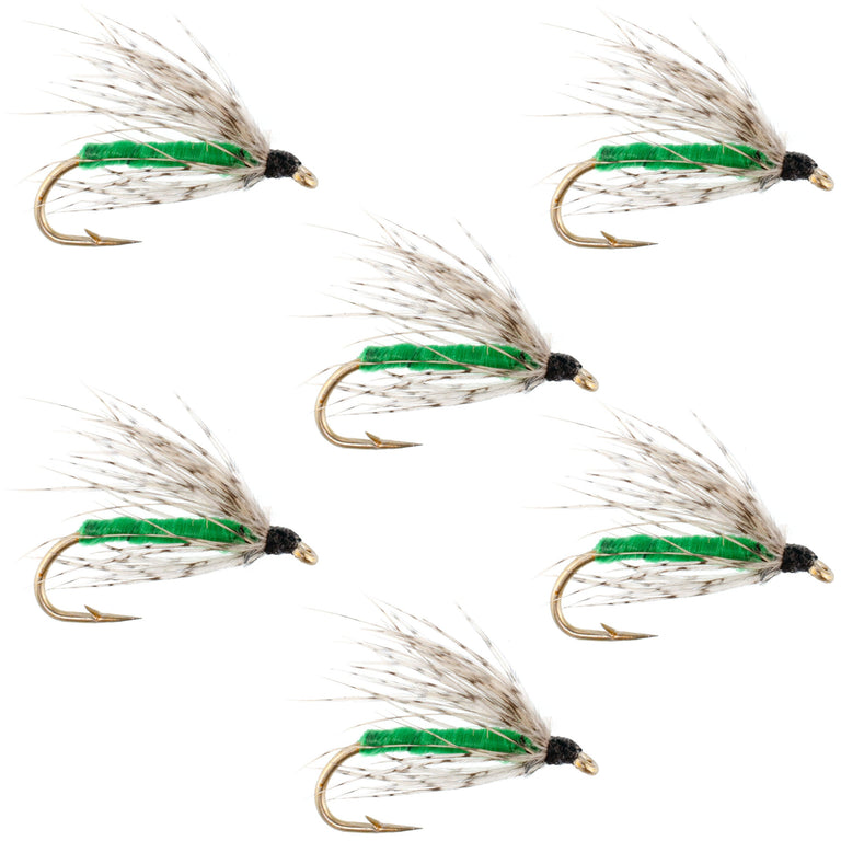 Soft Hackle Partridge and Green Fly Fishing Wet Flies - 6 Flies