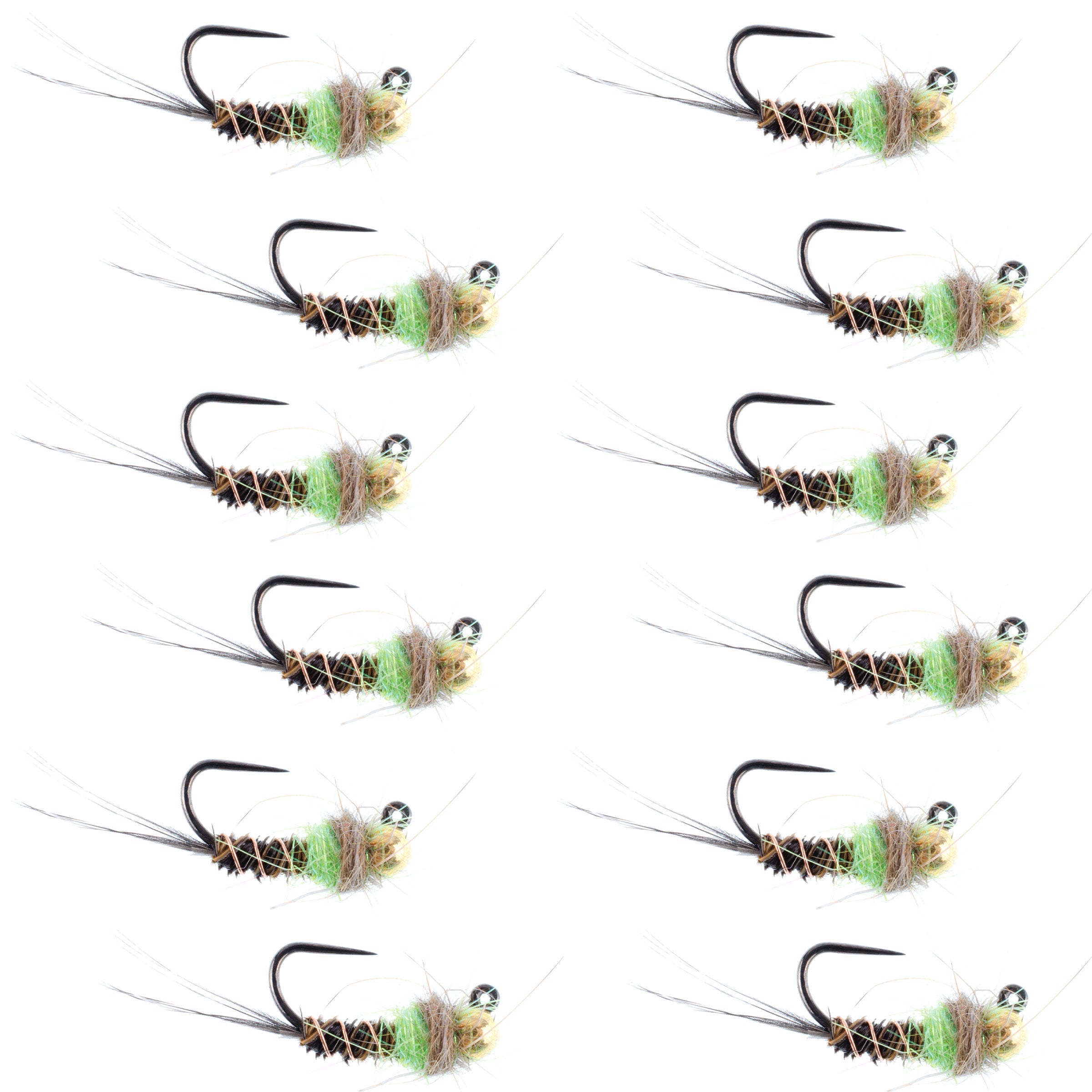 Tactical Tungsten Bead Head Copper John Euro Nymph Assortment Fly Fish