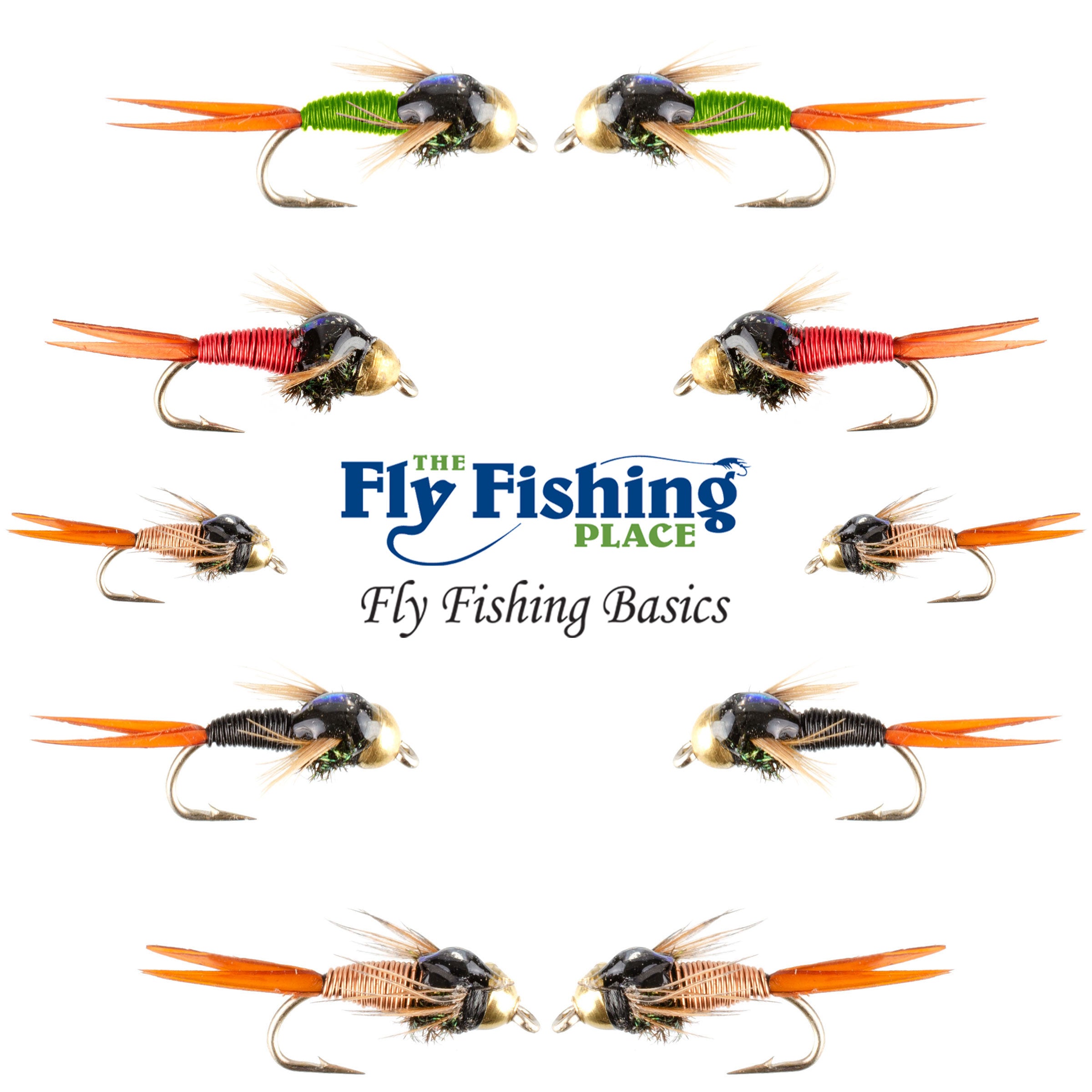 Basics Collection - Tungsten Bead Head Nymph Assortment - 10 Wet Flies