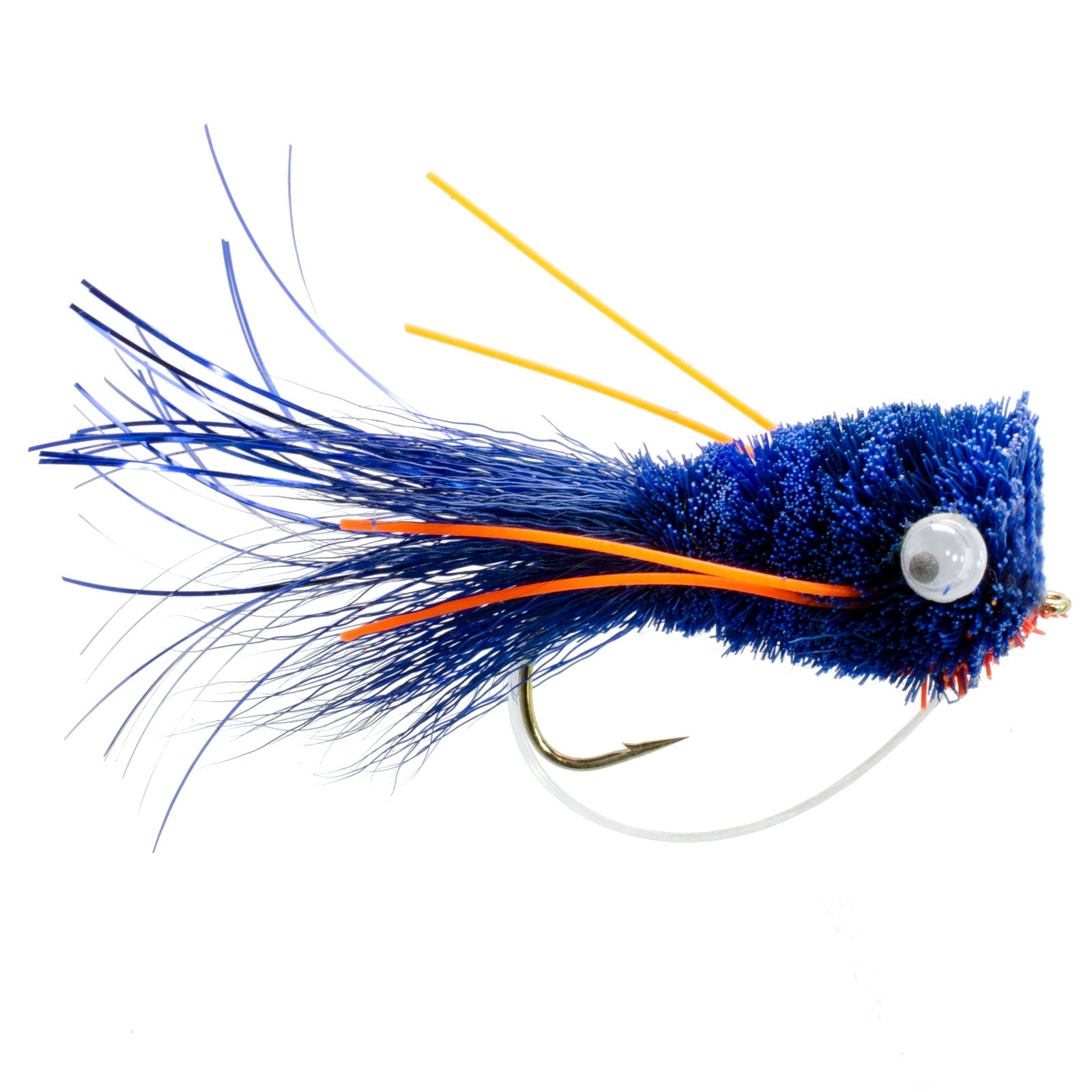 2-pack Bass Fly Fishing Bug Deer Hair Popper Orange/blue Rubber Legs Hook  Size 8 Premium Wide Gape Bass Hooks -  Canada