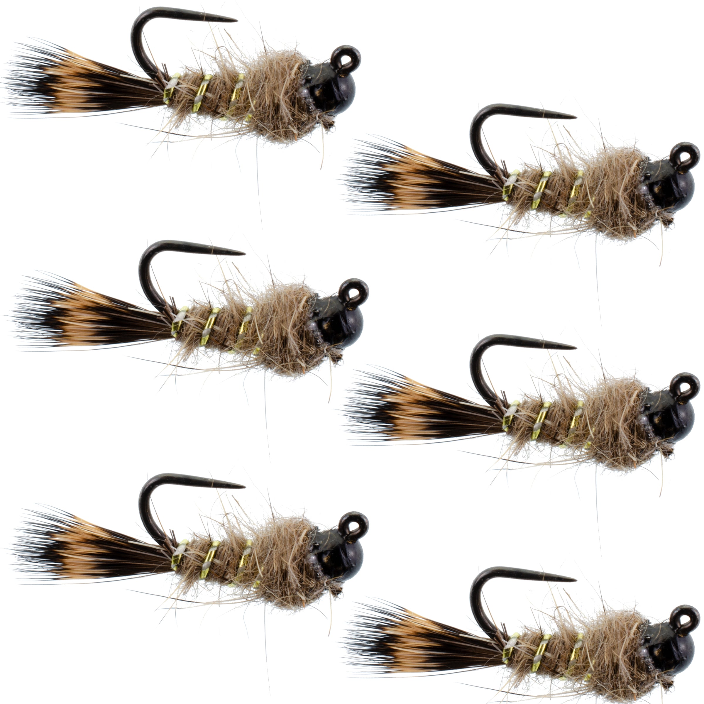 Black Tungsten Bead Tactical Hares Ear Czech Nymph Euro Nymphing Fly 