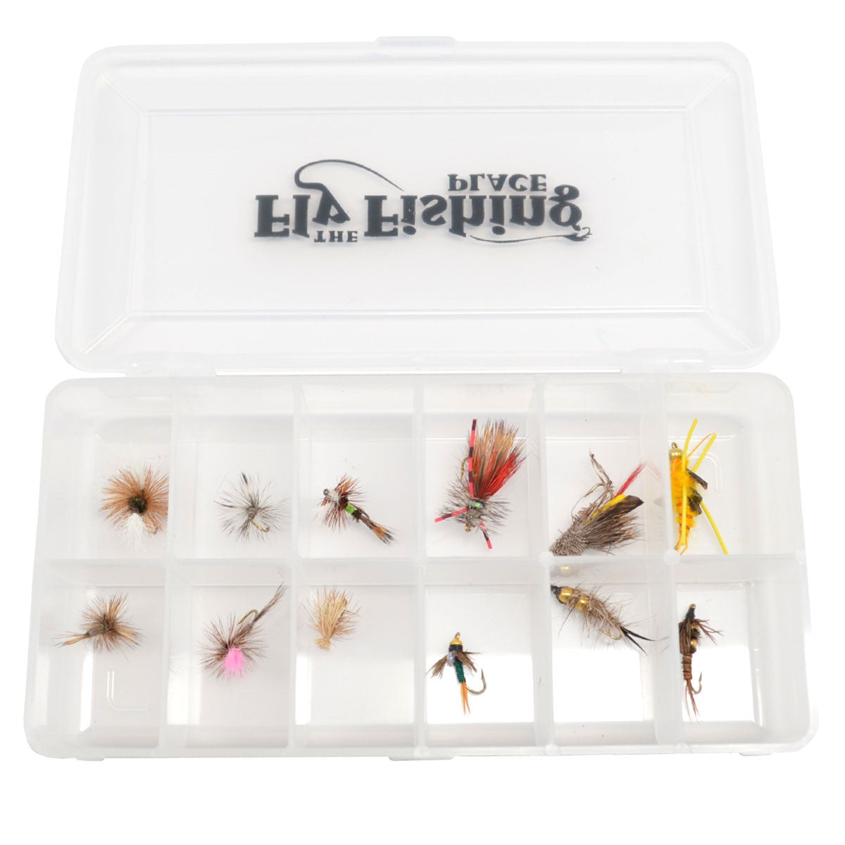 Trout Flies Assortment - 24 Flies for Trout Fly Fishing with Fly Box -  Essential Dry and Wet Fly Selection