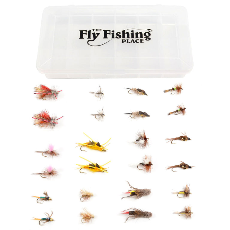 Trout Fly Assortment - Essential Western Dry and Nymph Fly Fishing Flies  Collection - 2 Dozen Trout Flies with Fly Box from The Fly Fishing Place