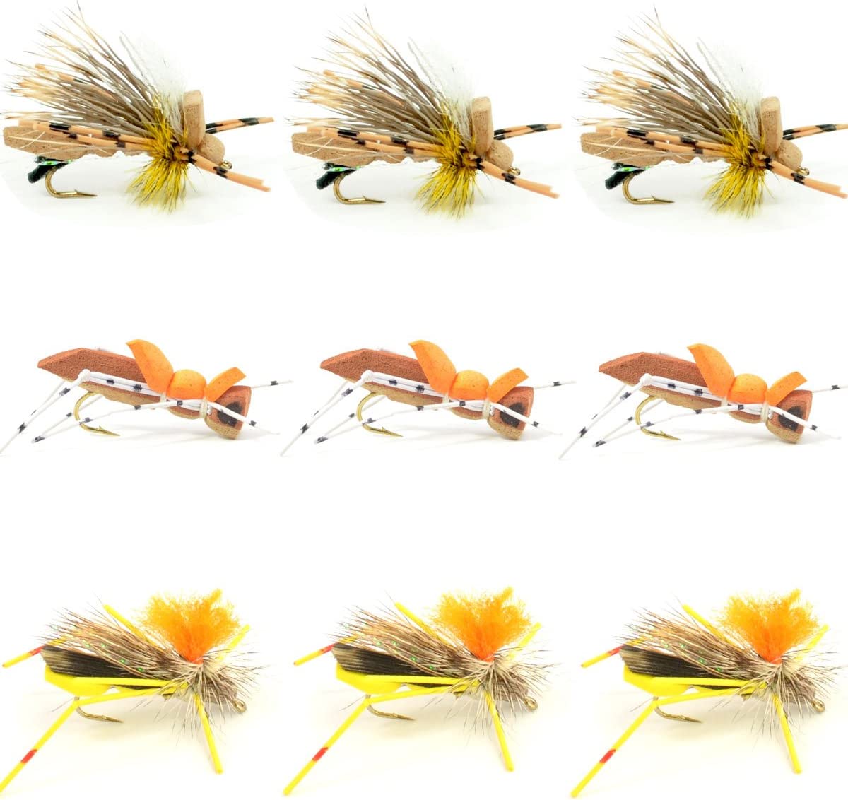 Dropper Hopper Foam Body High Visibility Grasshopper Dry Fishing