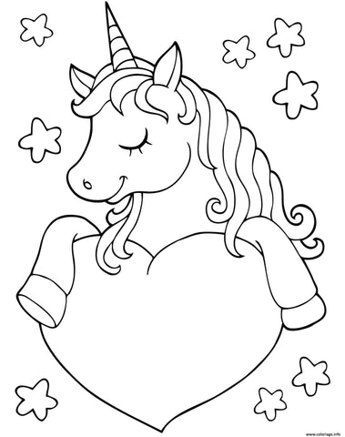 Coloriage licorne facile