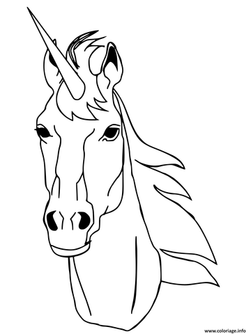 Coloriage tête de licorne