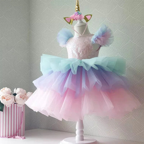 Robe licorne à volants