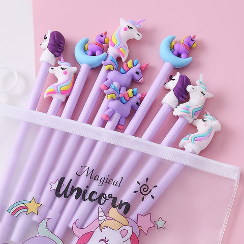 Stylos noirs licorne