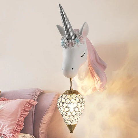 Lampe licorne trophée