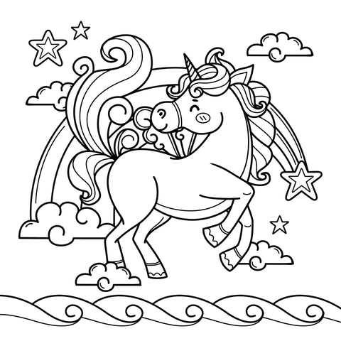 Coloriage magique licorne