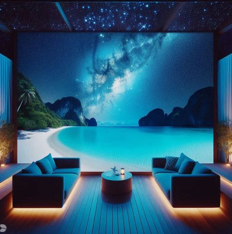 Une ambiance magique d'un vidéoprojecteur avec un objectif bien nettoyer
