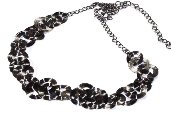 Multi Function Hematite Tone Ring Chain - Ecart