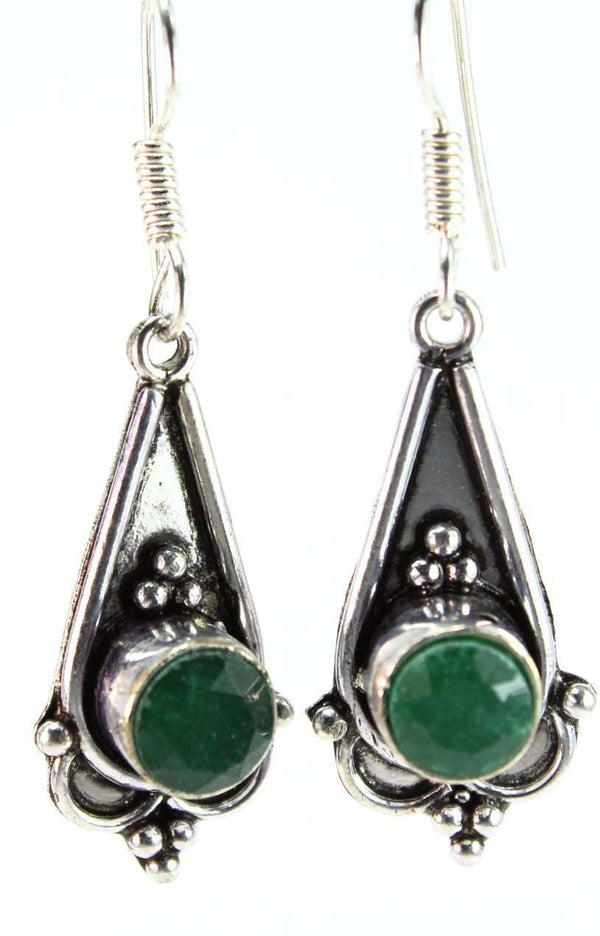 Sparkling Green Cabochon Earrings - Ecart