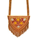 Kashida Embroidery of Bihar Suede Purse with Fringe Tassel Shoulder Bag - Ecart