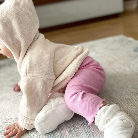 Yenidoğan organik pamuk müslin bebek pandufları