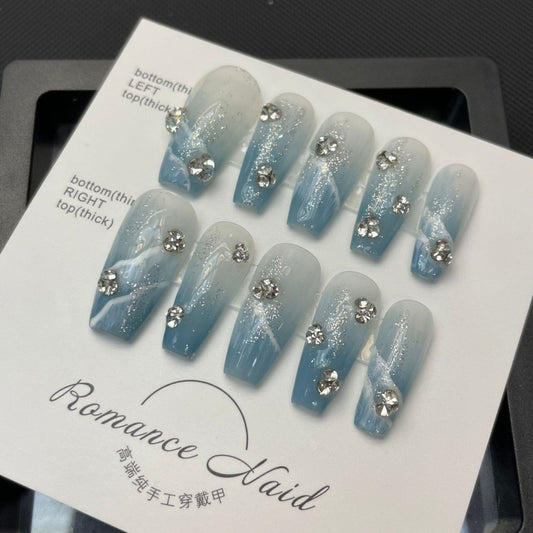 Handmade Wear Blooming Fake Nails Removable