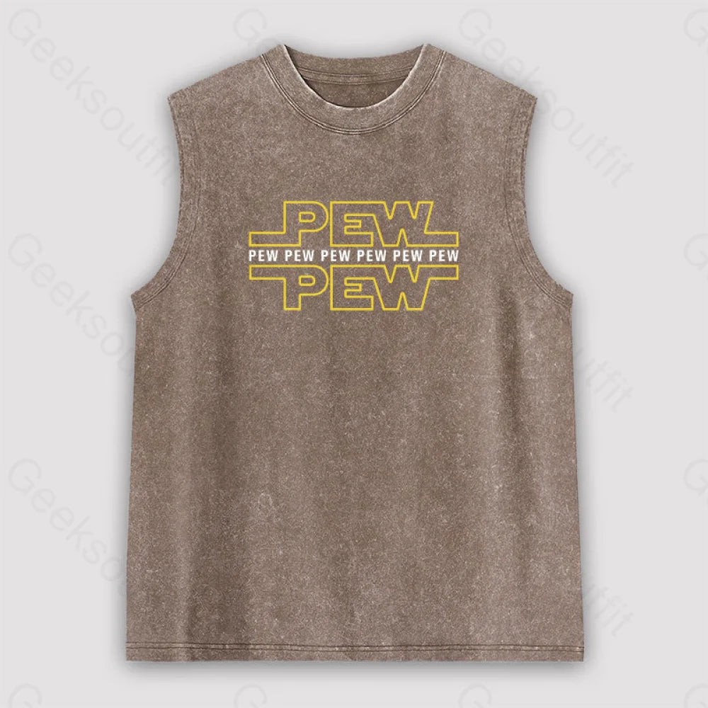 Pew Pew Pew Unisex Washed Tank