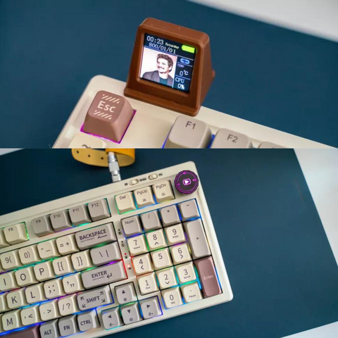 clavier mecanique RGB avec molette et mini tv