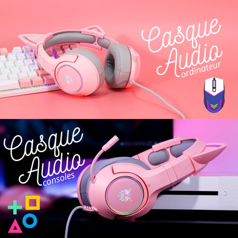 casque-oreille-chat-gaming-rose