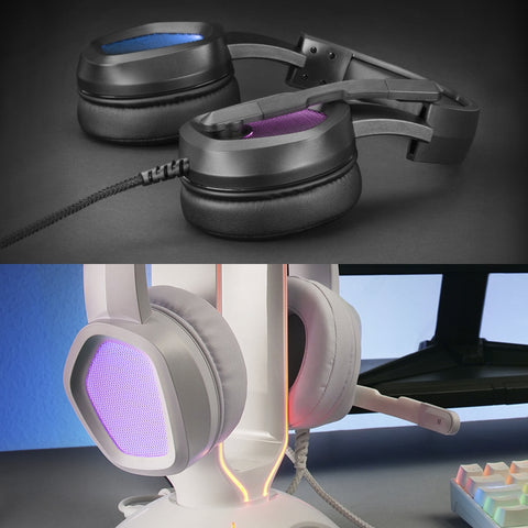 casques rgb gaming blanc ou noir