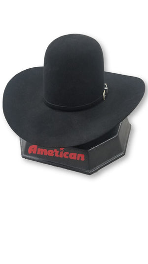 open crown flat brim cowboy hat