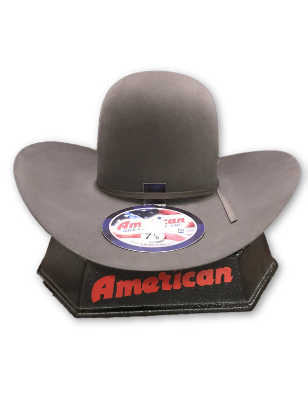 AMERICAN HAT CO. - 10X STEELFELT COWBOY HAT - OPEN CROWN - 4 1/4