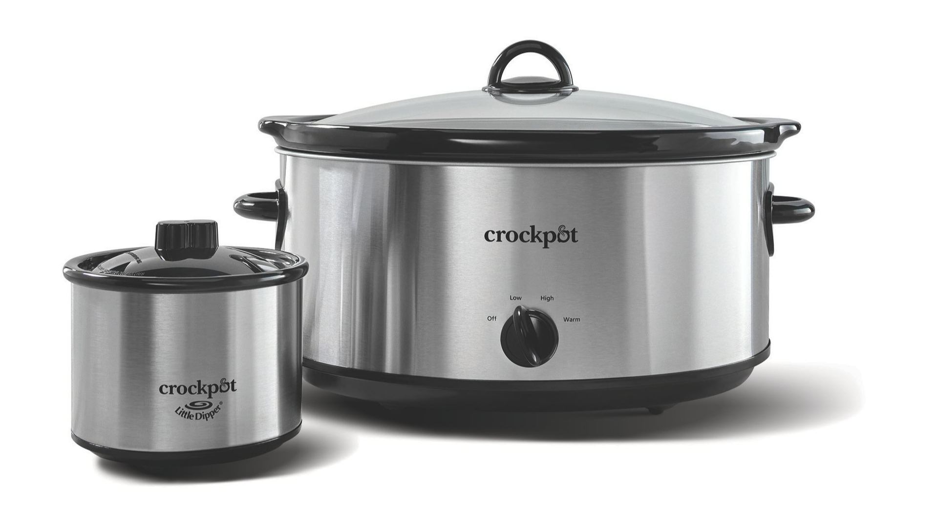 Crockpot™ 8-Quart Slow Cooker, Manual, Stainless Steel with Little Dipper® Food Warmer, FOB KS