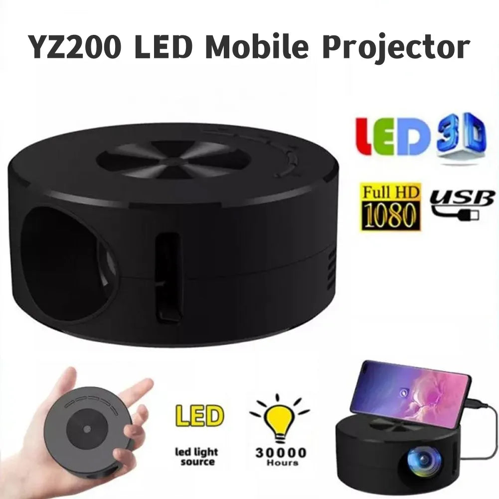 HD Mini Projector Home Media Player Audio Wired
