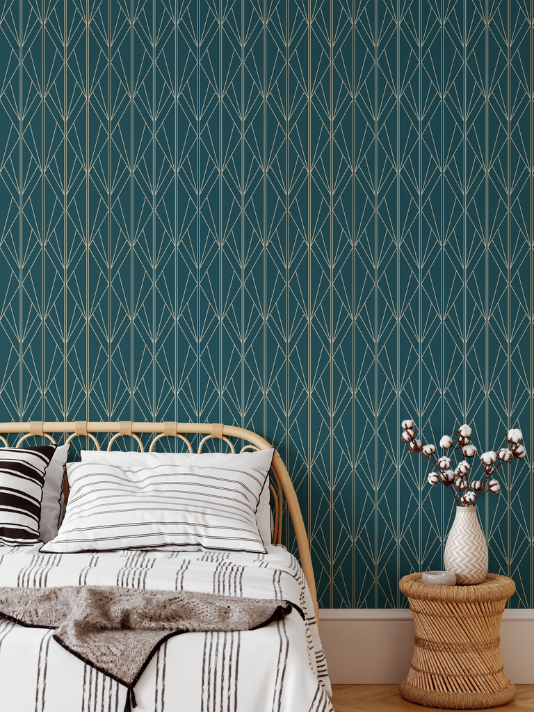 Faux metallic peel and stick wallpaper for accent walls in homes
