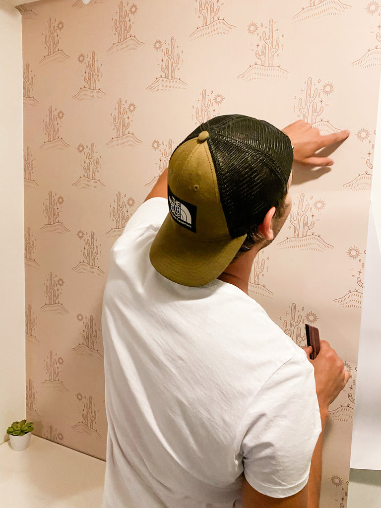 Take your time installing peeling and stick wallpaper, bathrooms with wallpaper