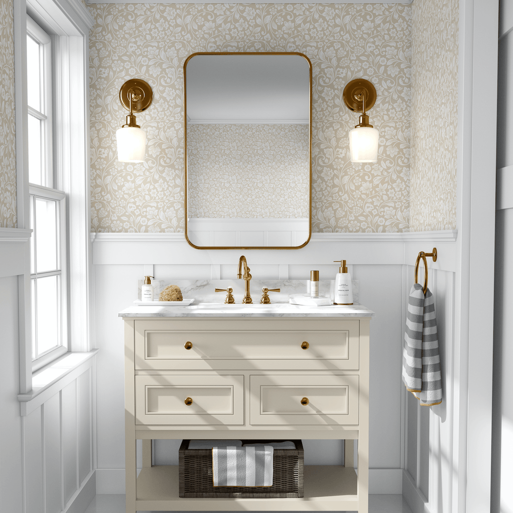 Aesthetic floral wallpaper for bathrooms