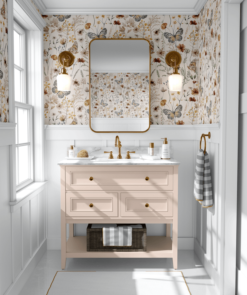 Beautiful butterfly wallpaper for washroom peel and stick