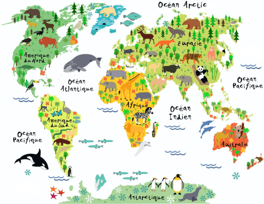 world map poster for kids