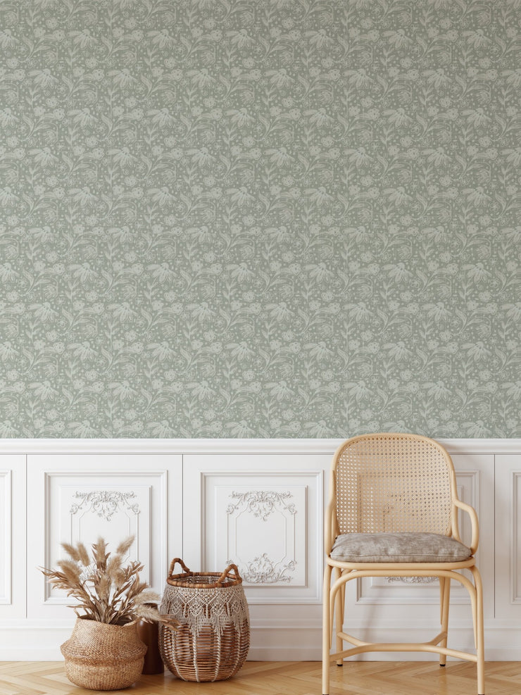 Nu Wallpaper LADIES WHO LUNCH SAGE GREEN Peel and Stick Wallpaper 5207cm x  549m  Create Your World